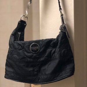Coach Stitch Nylon Black Tote (quilted exterior)